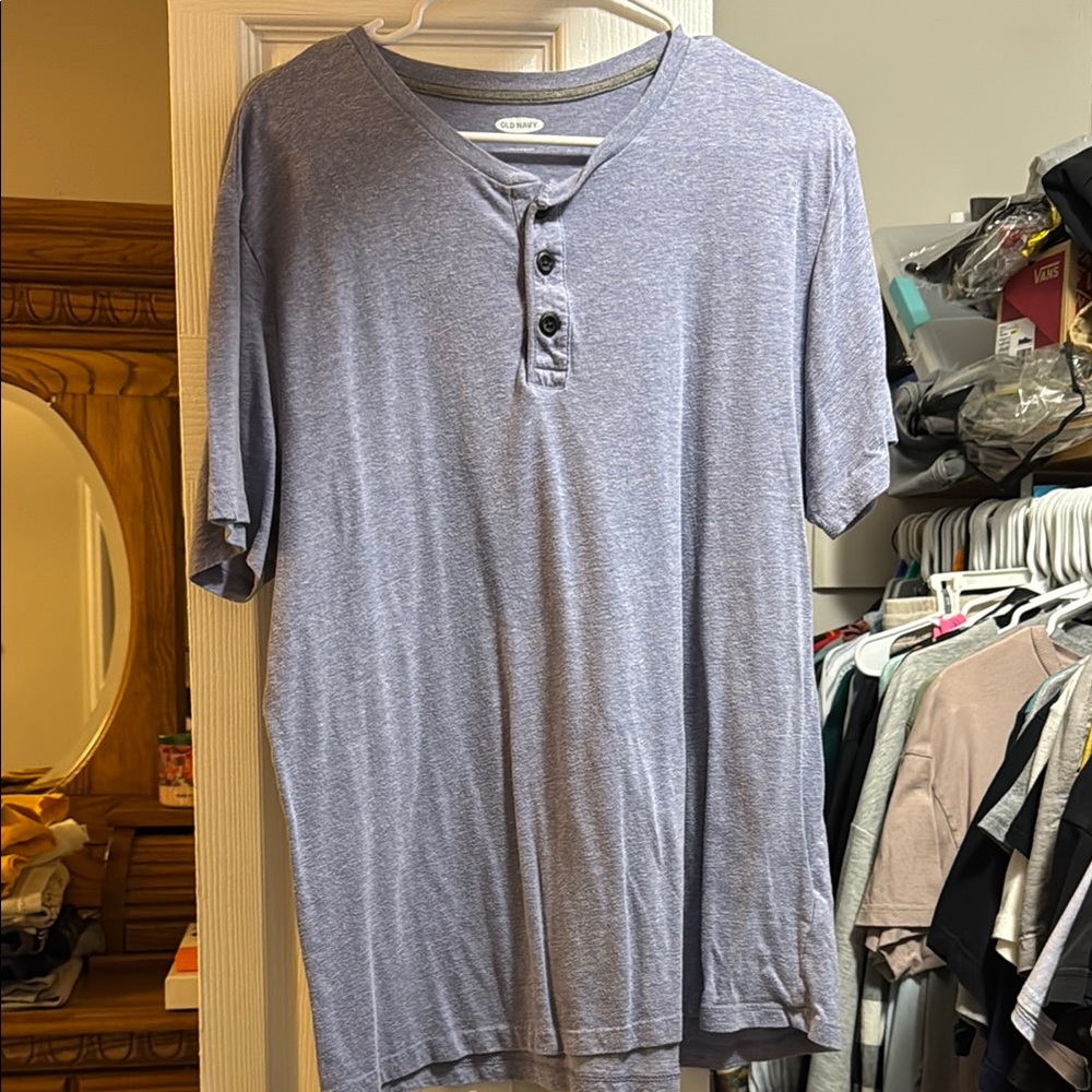 Men's Gray Henley Shirt